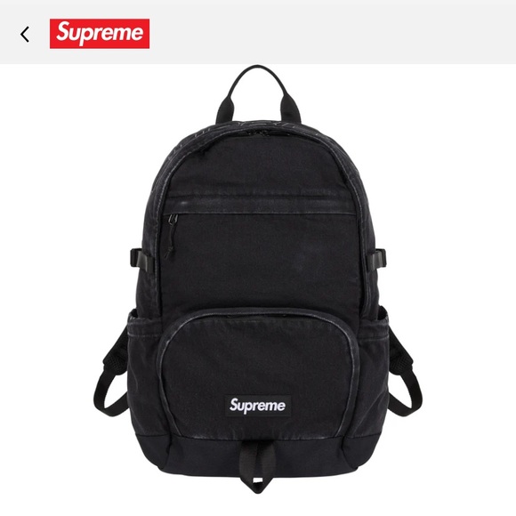 Supreme Black Denim Backpack FW25 - Picture 1 of 11